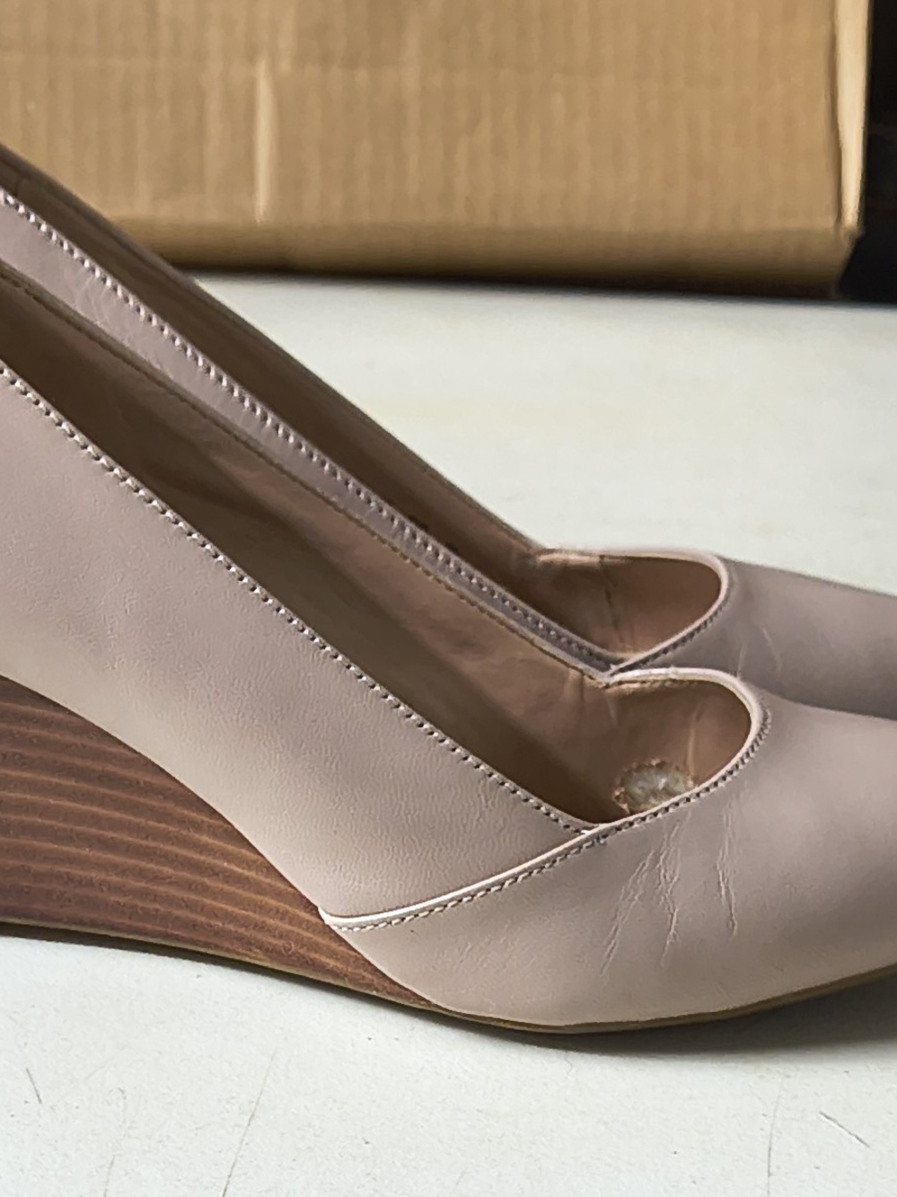 Franco Sarto Blush Pink Wedge Pumps